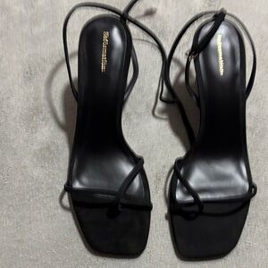 Reformation Black Strappy Sandals